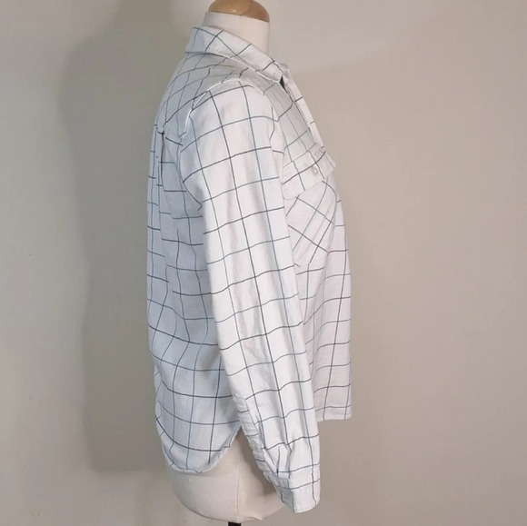 J. Crew 1/4 zip flannel plaid over  sized shirt - Picture 4 of 10